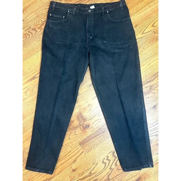 Vintage 90s Levis 545 Jeans Mens 44x32 Black Orange Tab Loose Fit‎ Baggy Mexico - Picture 1 of 12